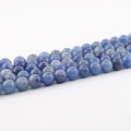 Naturel bleu Aventurine gemme perles rondes lisses pour bijoux perles en vrac bricolage, L-0136